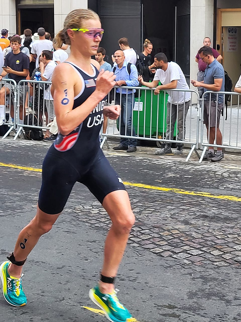 Taylor Knibb running during the women’s triathlon at the Paris 2024 Olympic Games
