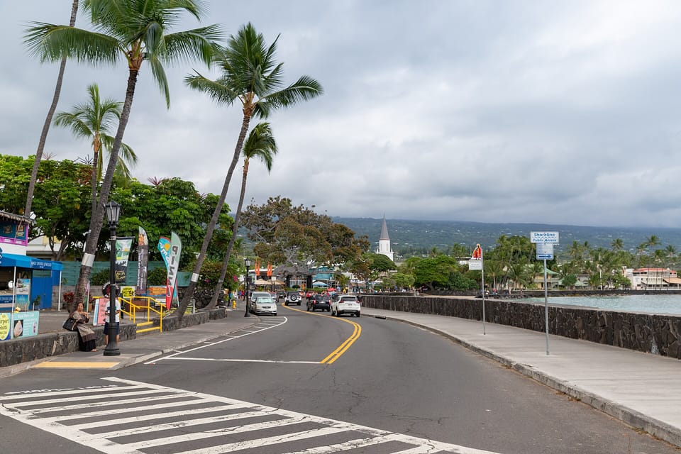 The Ironman World Championship finish area on Ali’i Drive in Kailua-Kona, Hawaii